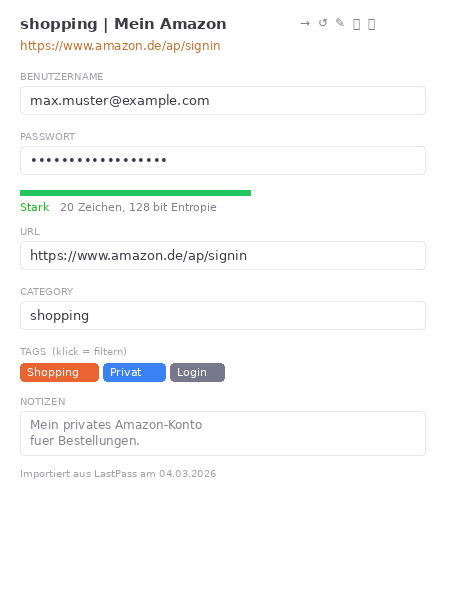 Detail-Panel mit allen Feldern